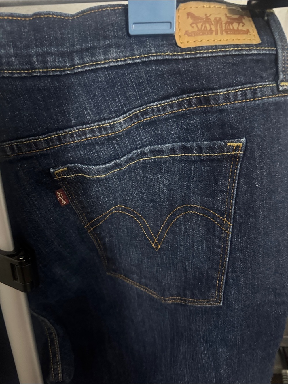 Levi's Dark Blue Straight Leg Jeans - Picture 3 of 3